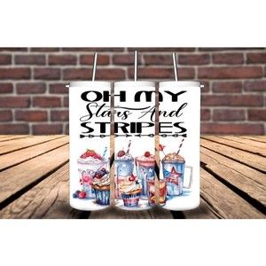 4th of July Custom Tumbler, Oh My Stars & Stripes  20 oz Handmade Tumbler